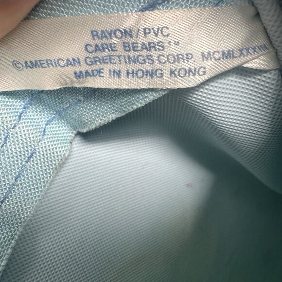 Vintage 1980s Care Bears Light Blue Tote Bag Pouch Carrying Bag Kids Size Rare - Picture 7 of 7